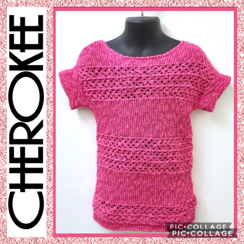 CHEROKEE Girls Pink Knit Top